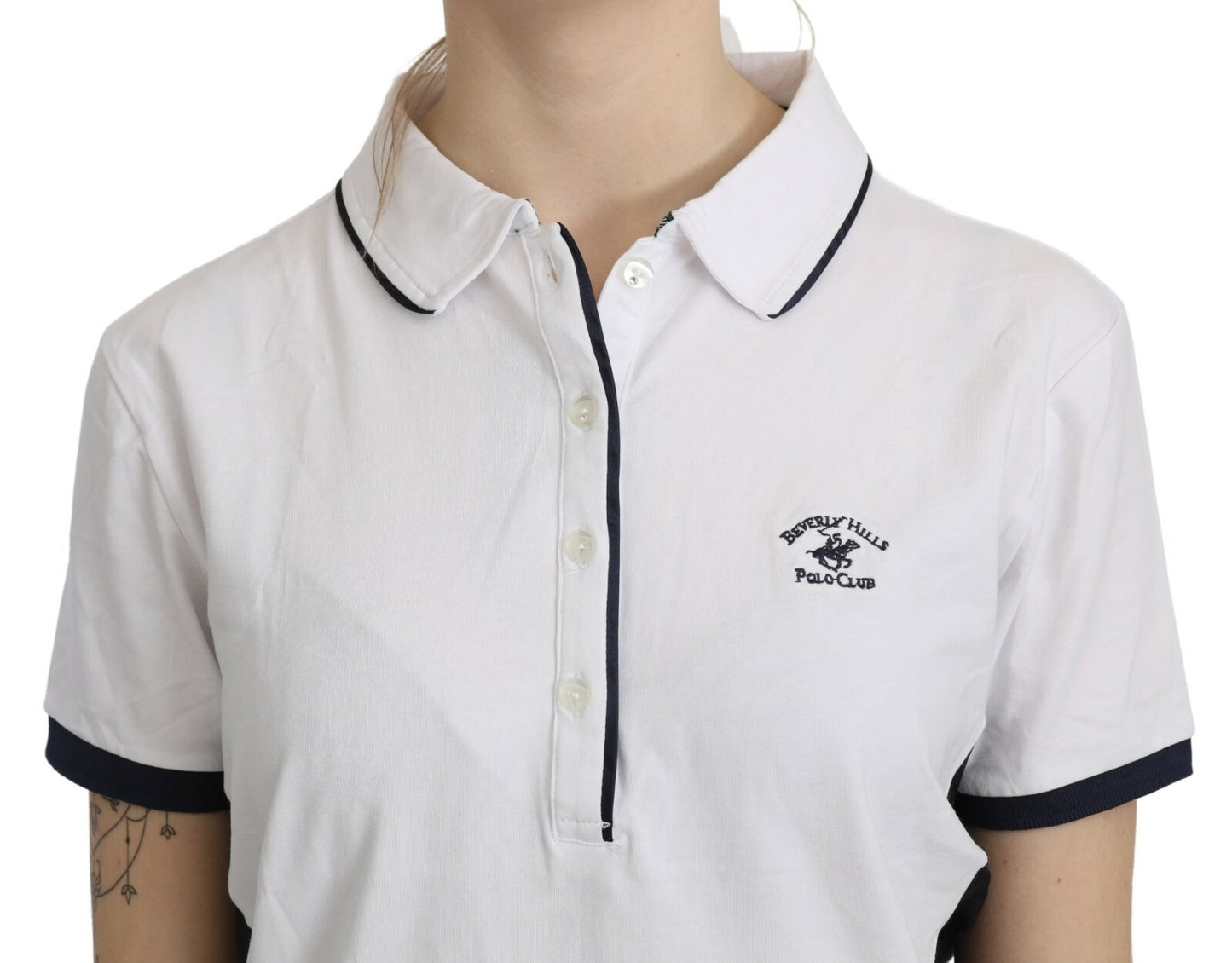 Cotton White Collared Short Sleeve Top