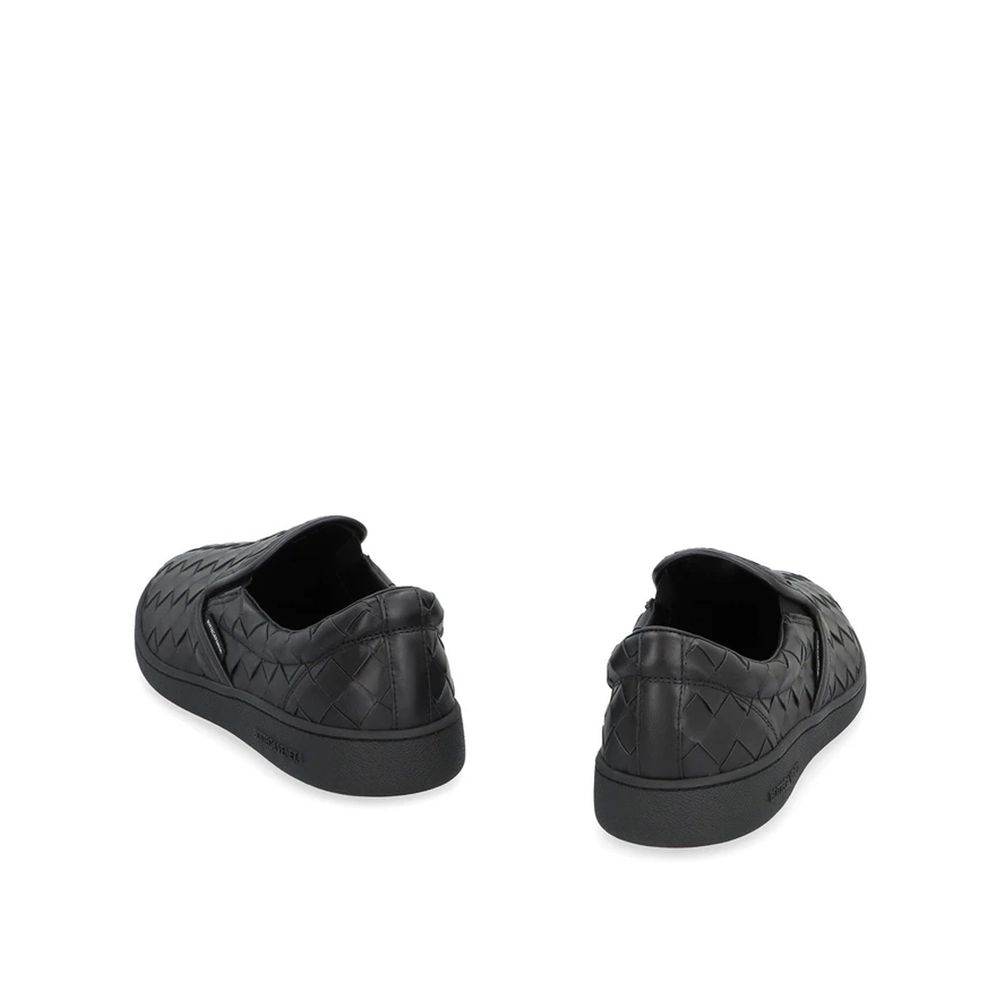Black Calfskin Low Top Sneakers