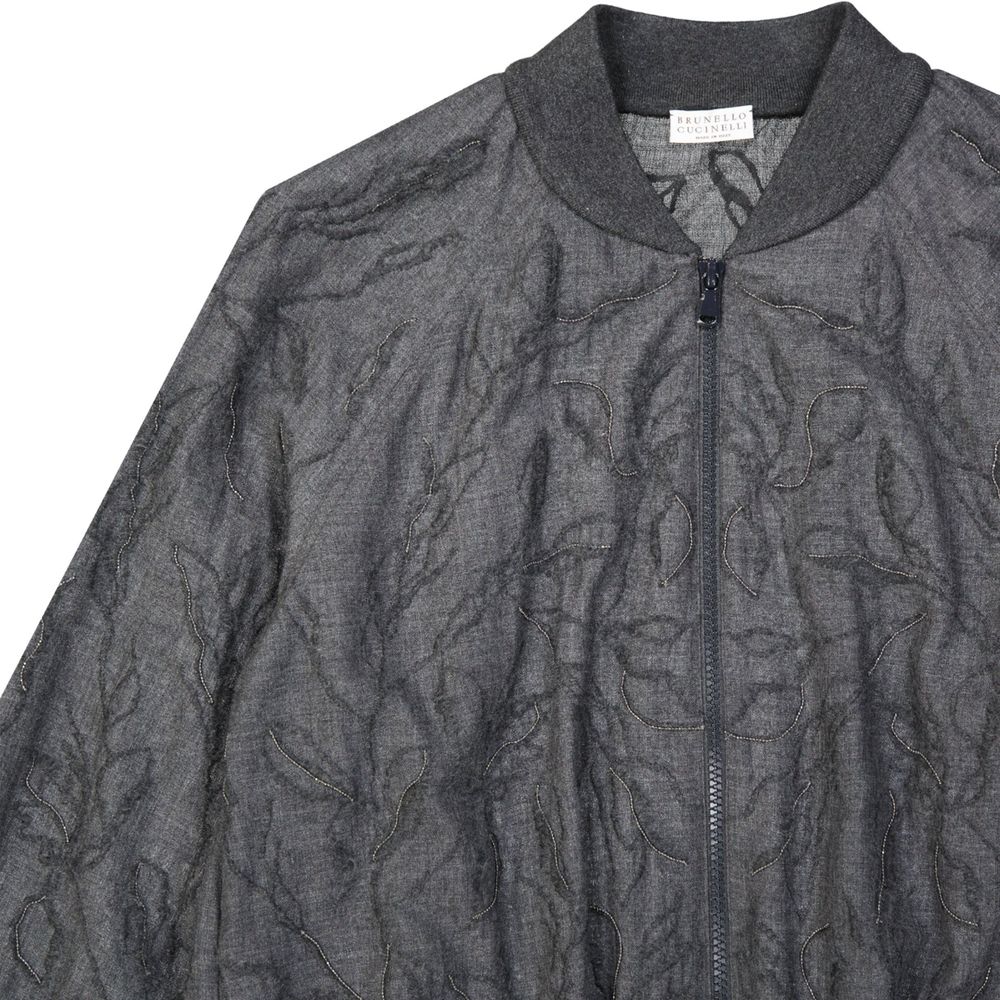 Gray Virgin Wool Bomber