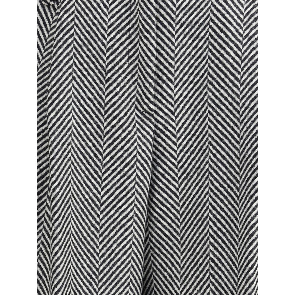 Multicolor Fleece Wool Casual Pants