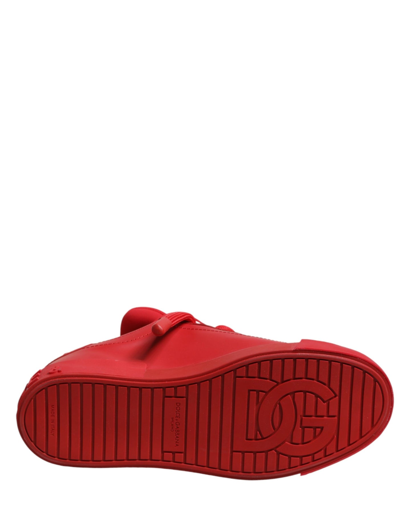 Red Leather Lace Up Low Top Sneakers Shoes