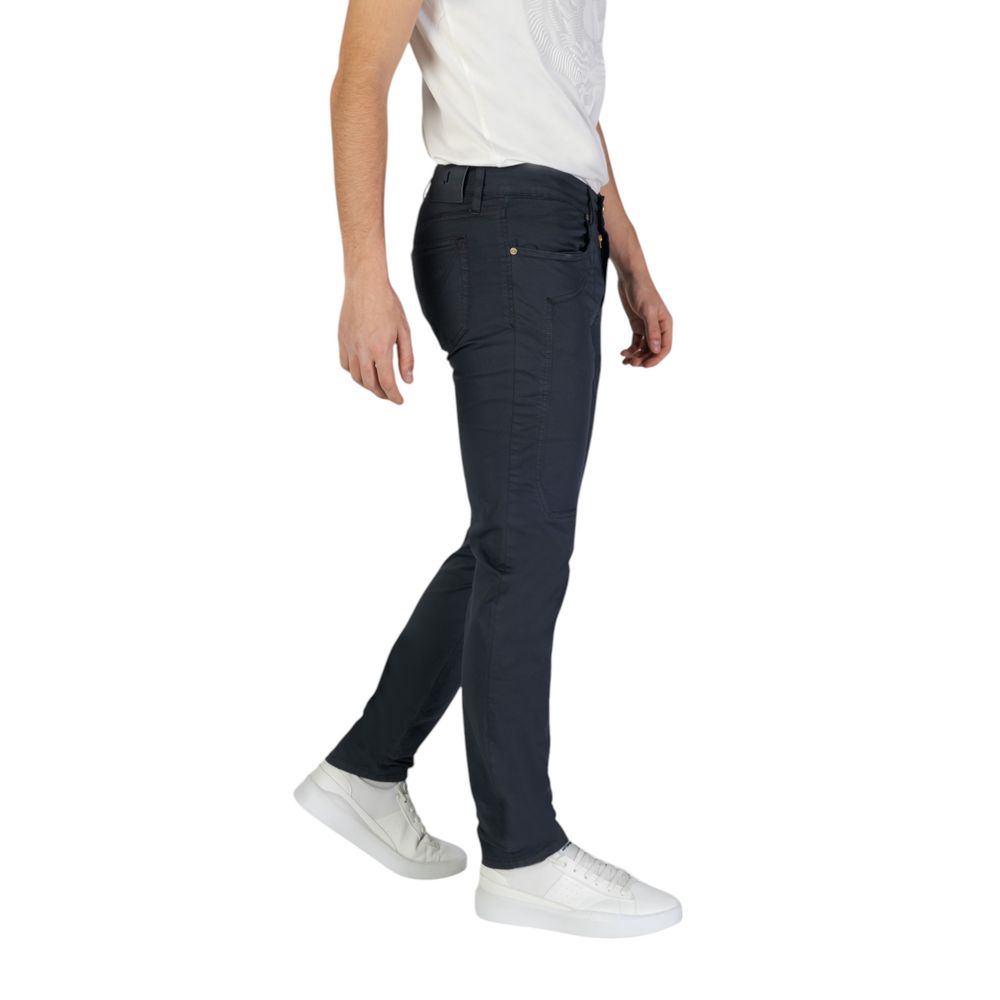 Blue Cotton Skinny Pants