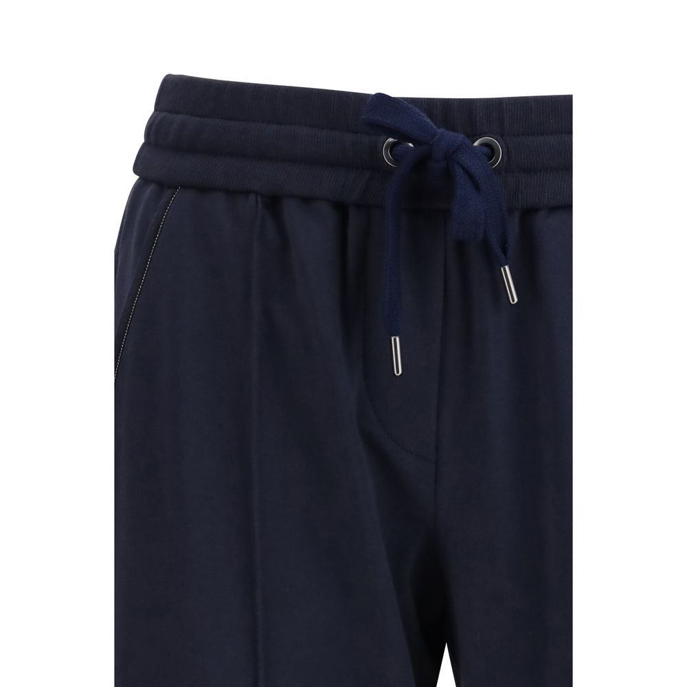 Blue Cotton Athletic Pants