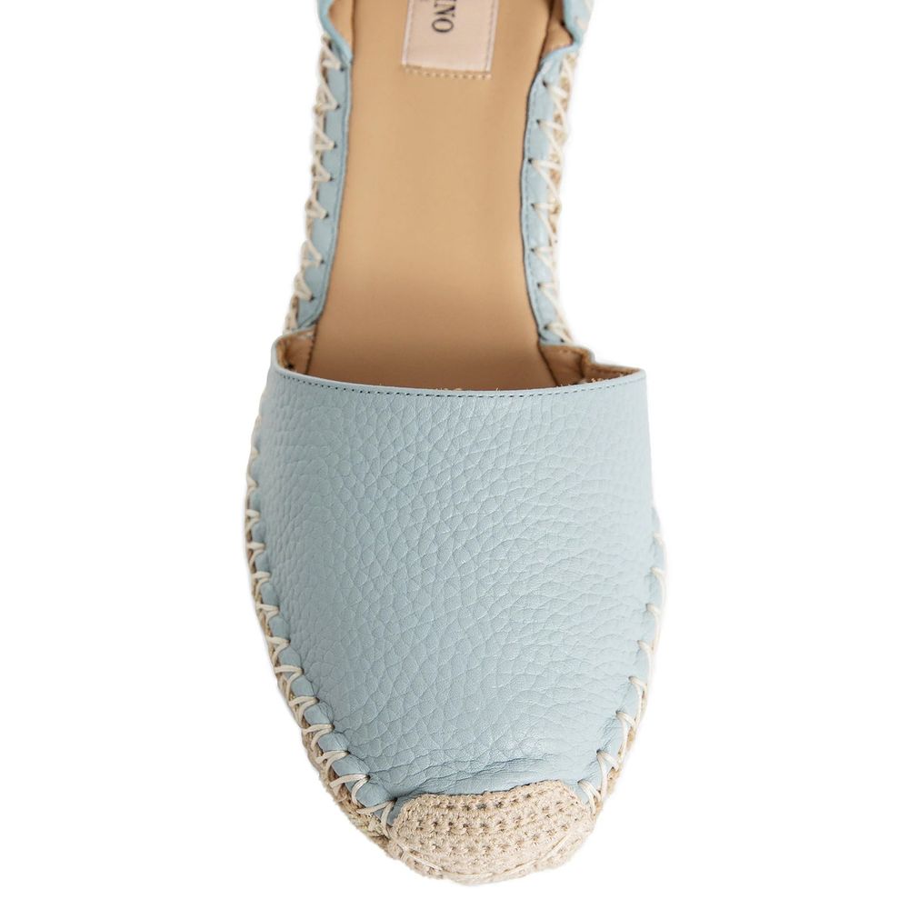 Blue Calfskin Wedge Sandals