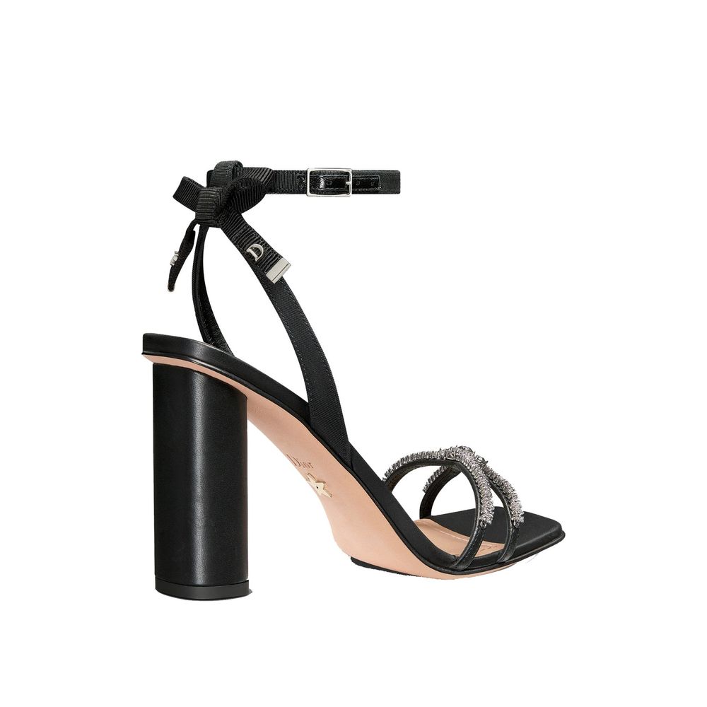 Black Calfskin Strap-On Sandals