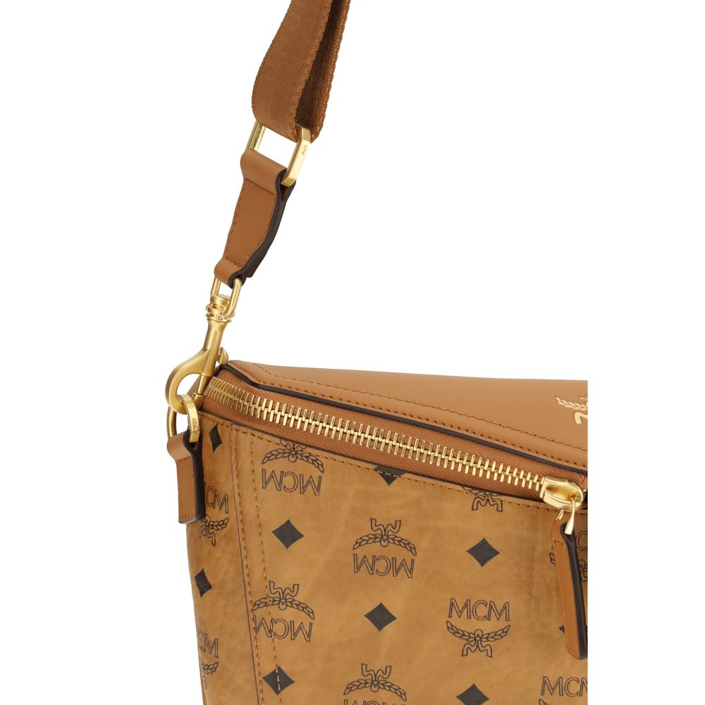 Beige Calf Leather Bos Taurus Shoulder Bag
