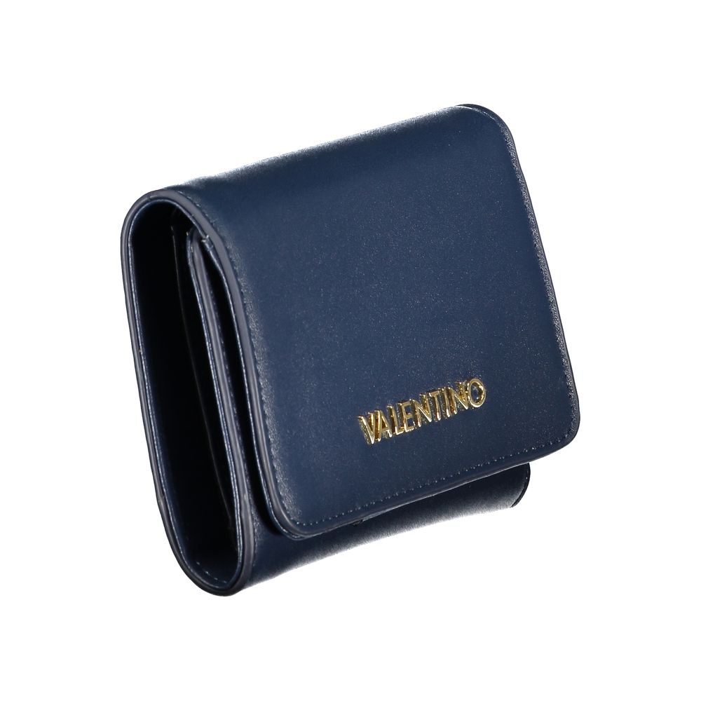 Blue Polyurethane Women's Wallet
