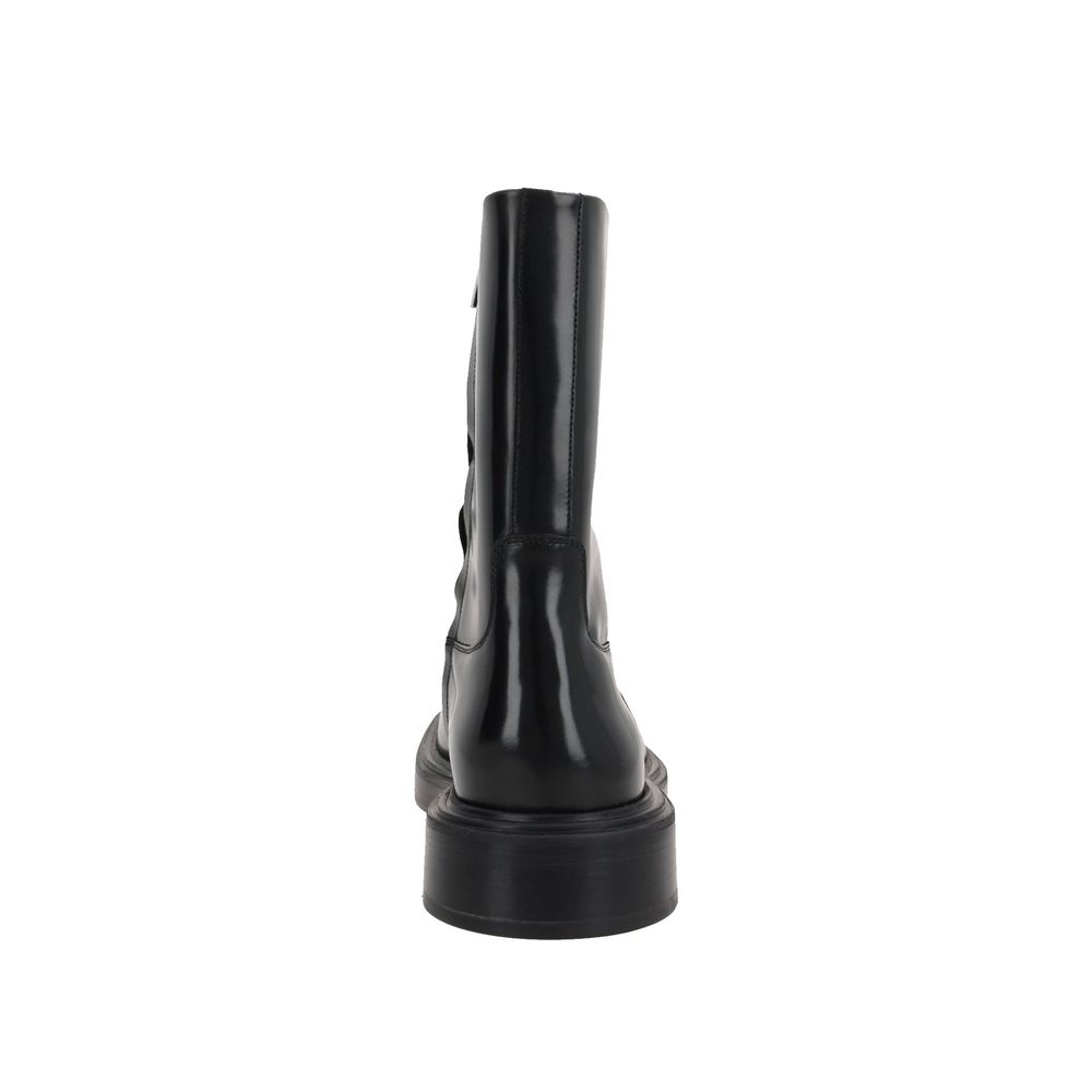 Black Calfskin Ankle Boots