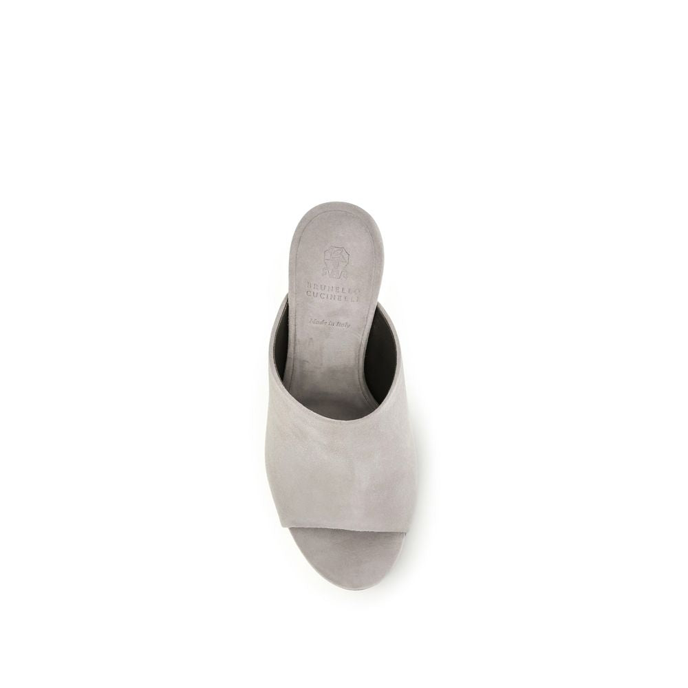 Gray Calf Leather Bos Taurus Mules