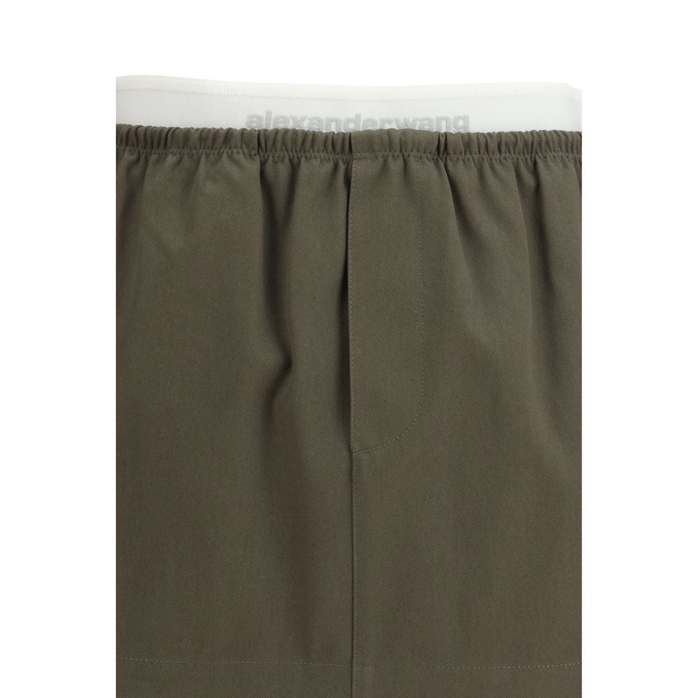 Bicolor Cotton Mini Skirt