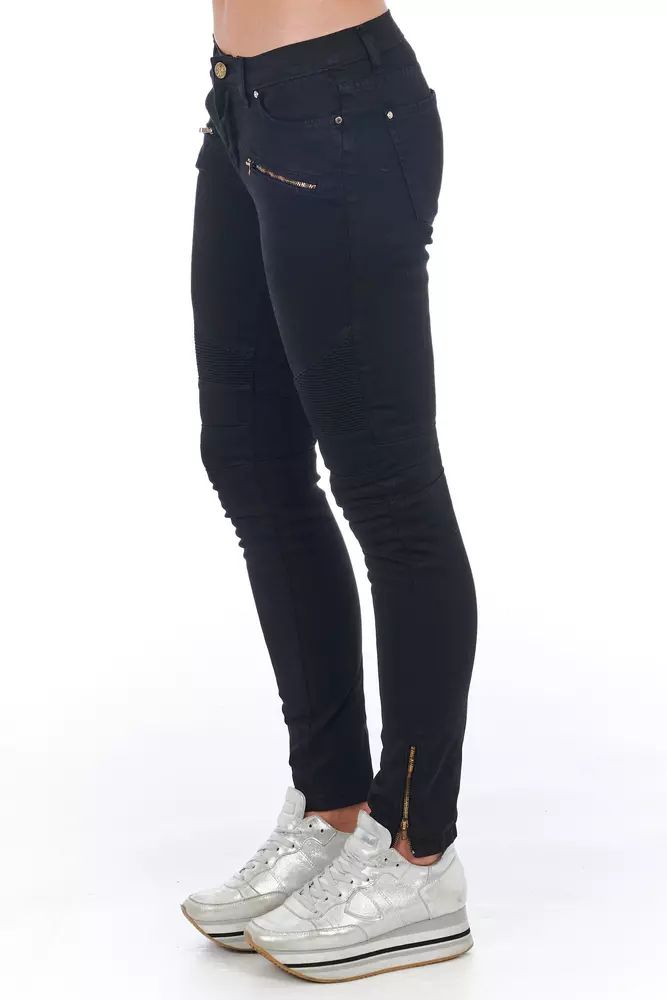 Black Cotton Skinny Jeans