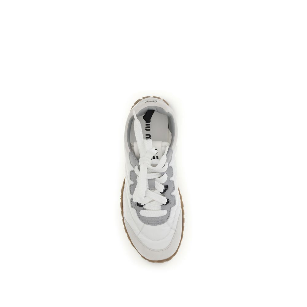 White Polyamide Athletic Sneakers