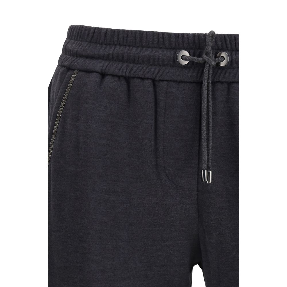 Gray Cotton Casual Pants