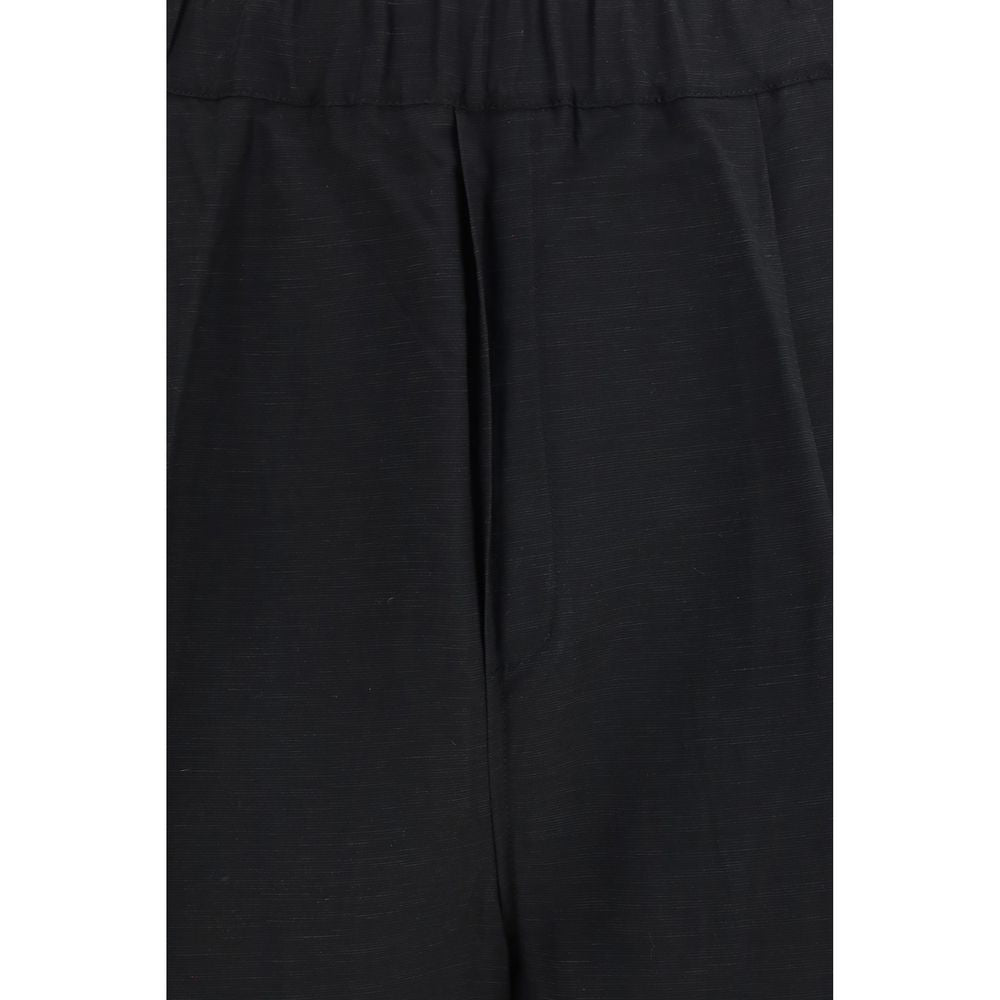 Black Viscose Bermuda Shorts