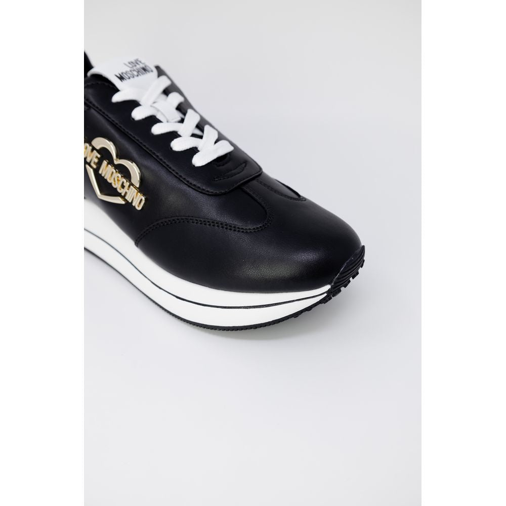 Black Leather Low Top Sneakers