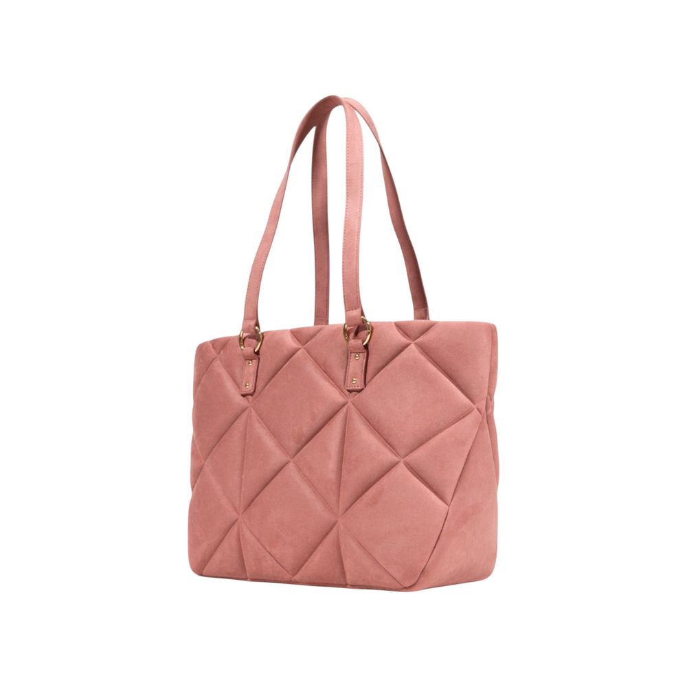 Pink Suede Leather Handbag