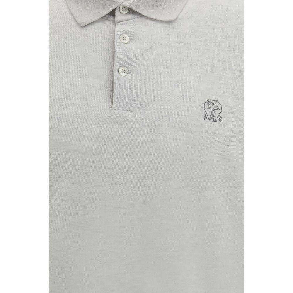Gray Cotton Polo Shirt