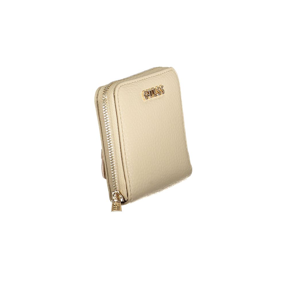 Beige Polyurethane Women Wallet