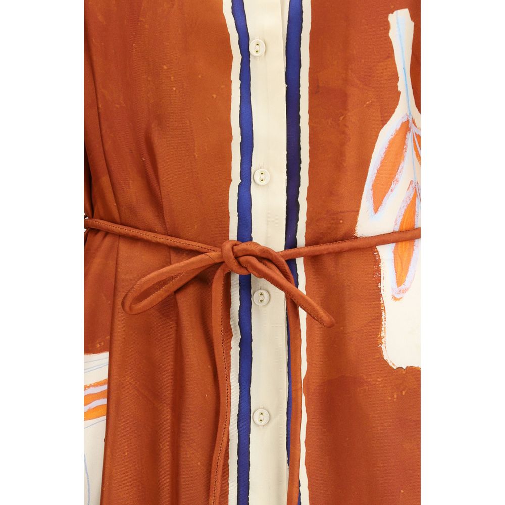 Multicolor Silk Casual Dress