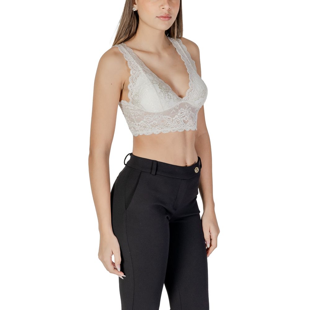 White Polyester Bra