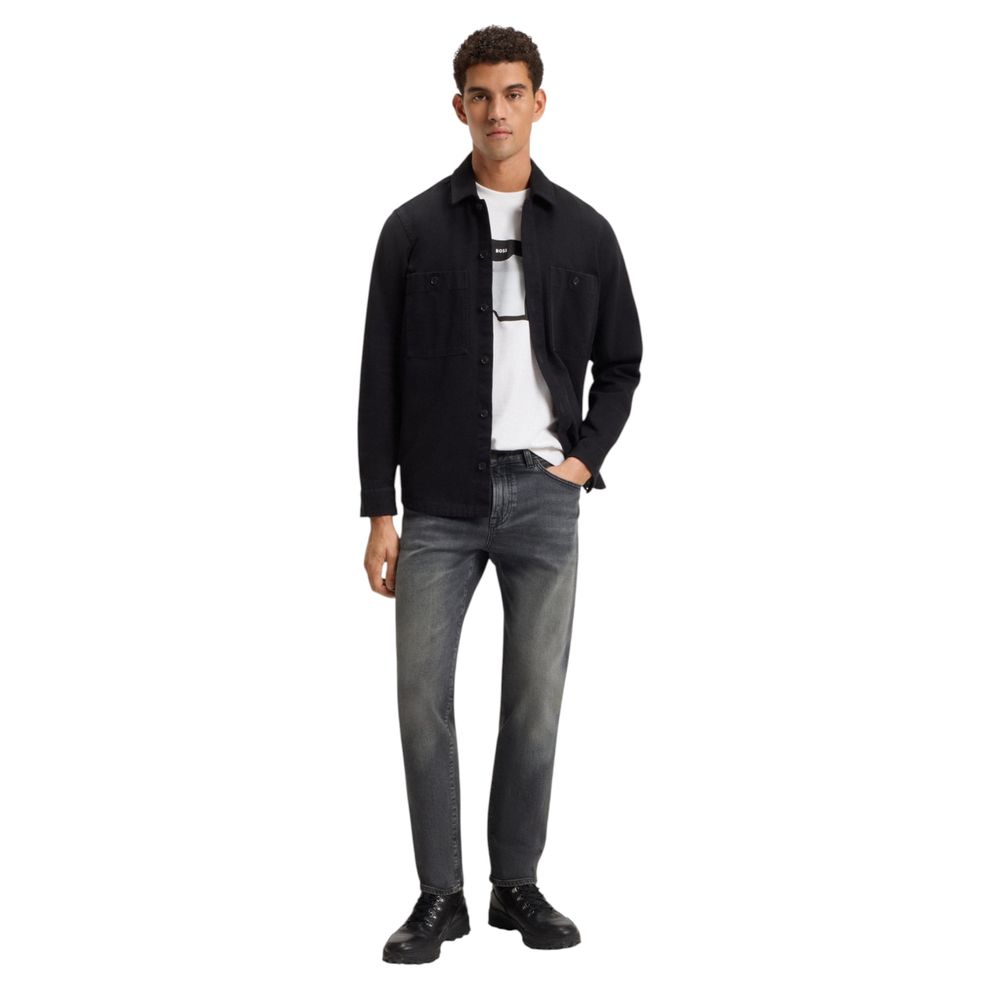 Gray Cotton Relaxed Fit Jeans