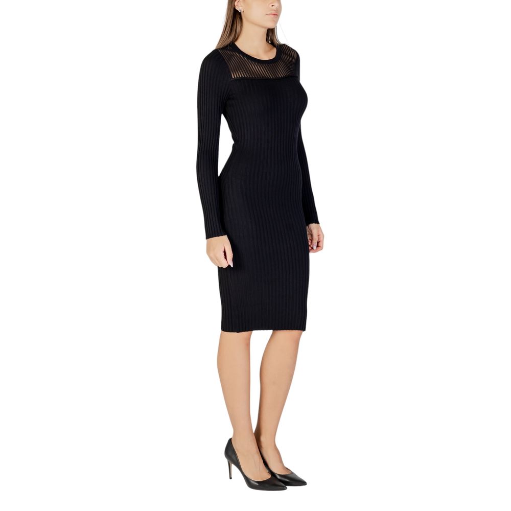Black Viscose Midi Dress
