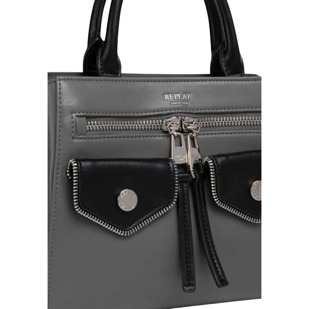 Bicolor Polyester Handbag