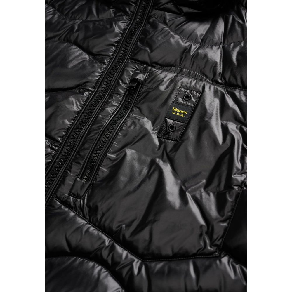 Black Polyamide Full-Length Jacket