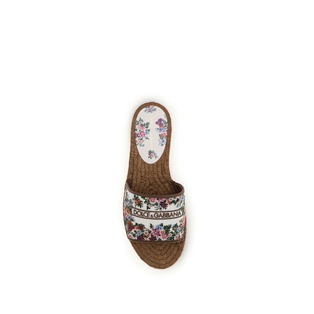 Multicolor Fabric Flat Sandals