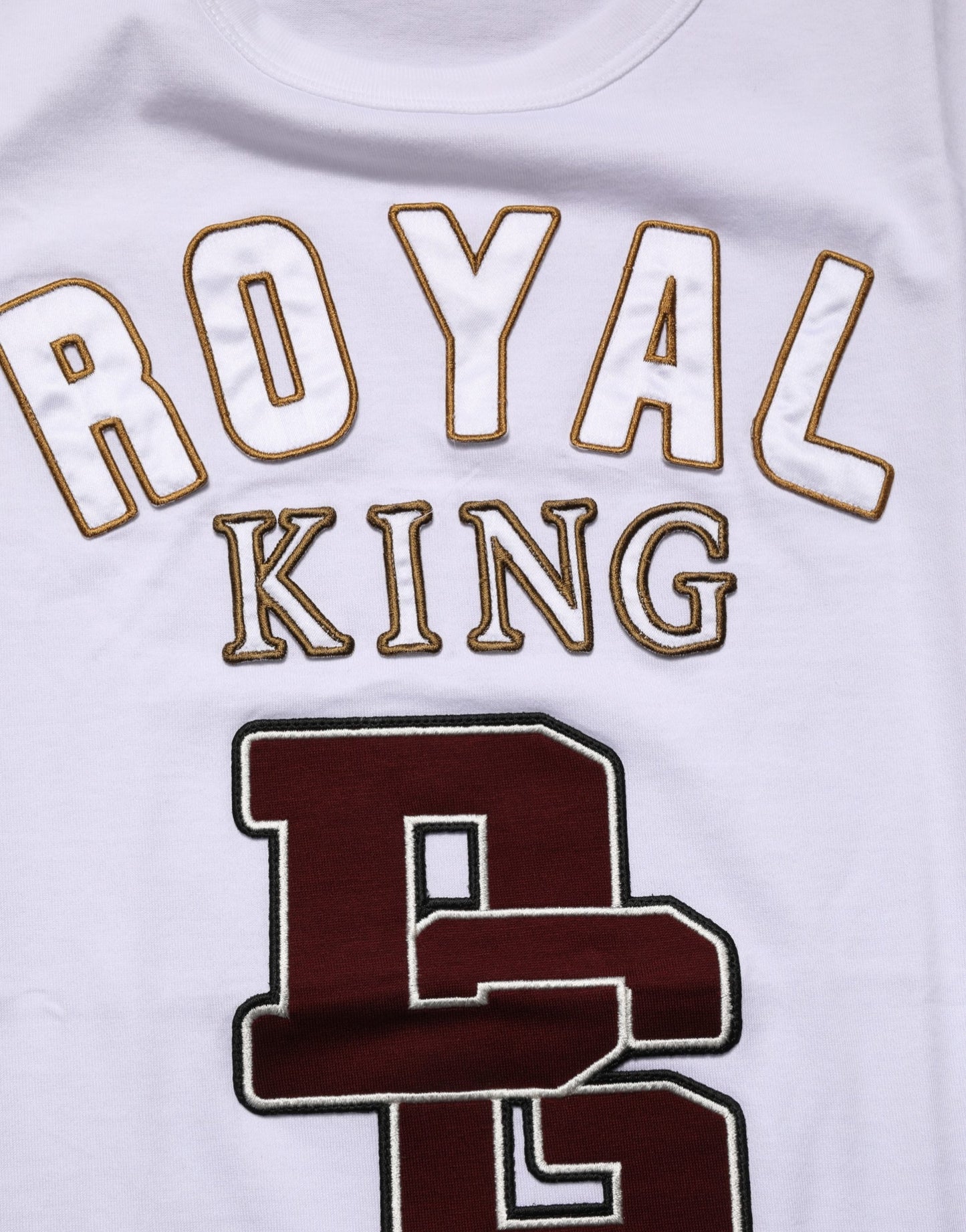 White DG King Royal Crew Neck Cotton T-shirt