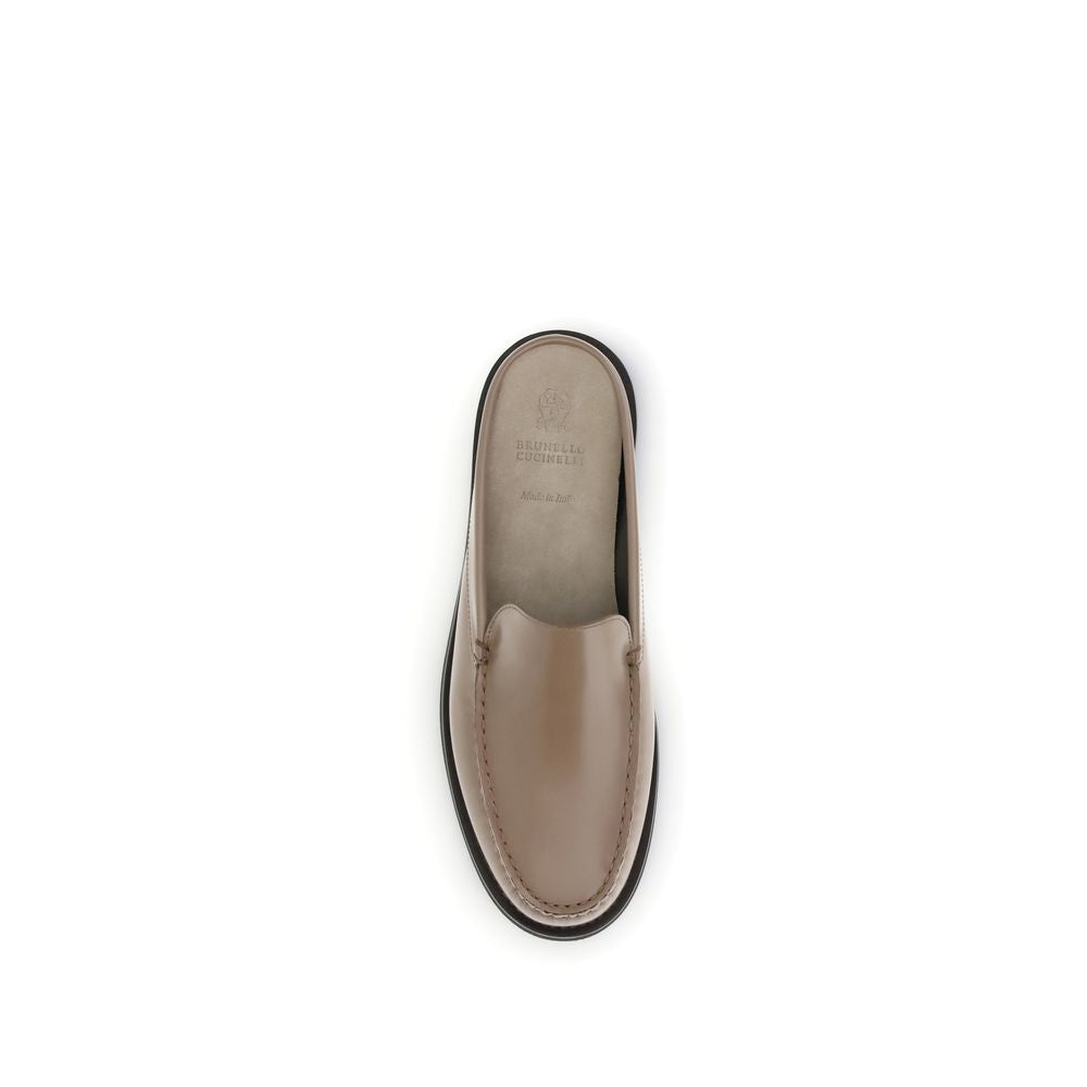 Beige Calf Leather Bos Taurus Mules