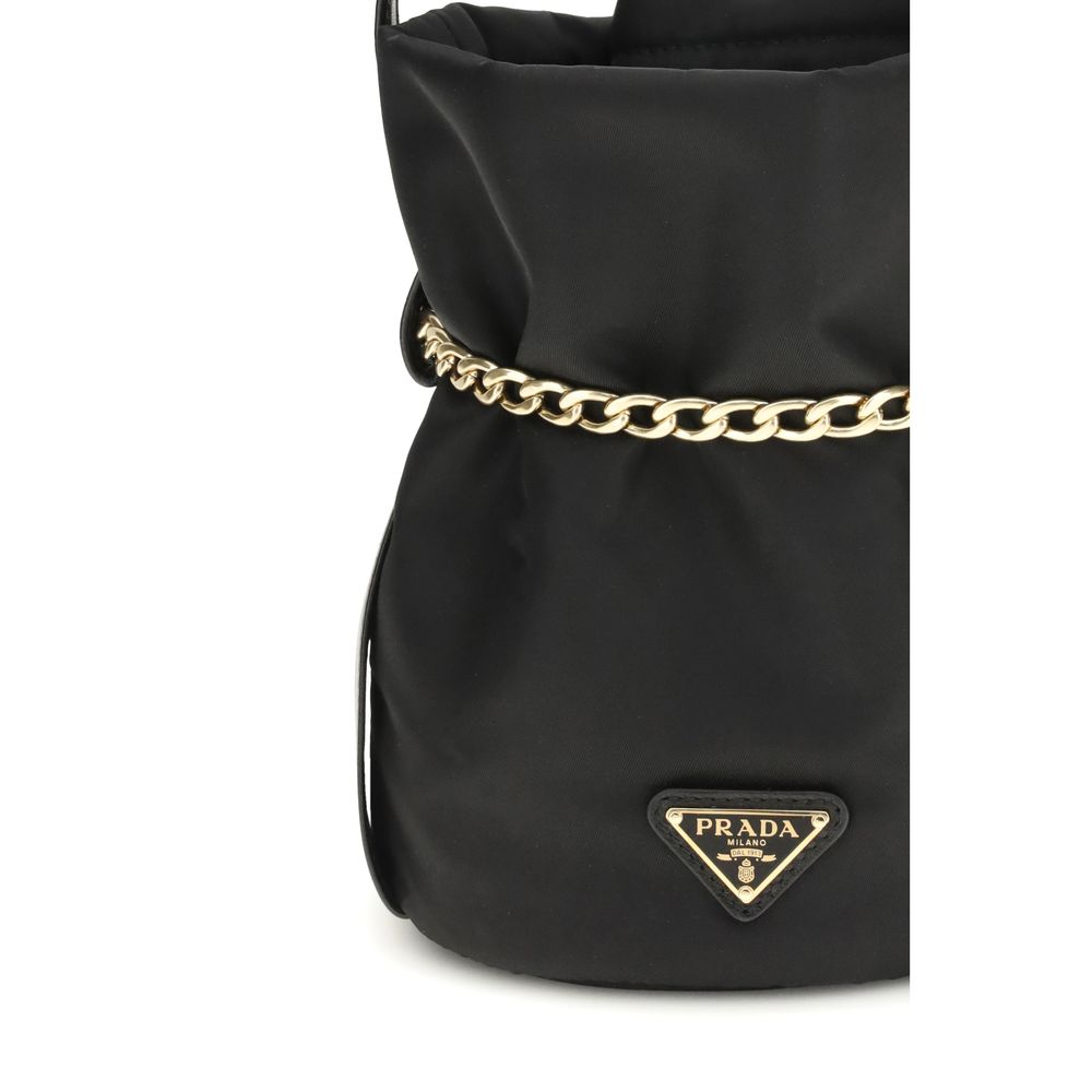 Black Recycled Polyamide Backet Bag