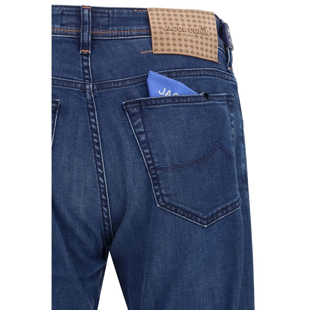 Blue Cotton Slim Fit Jeans