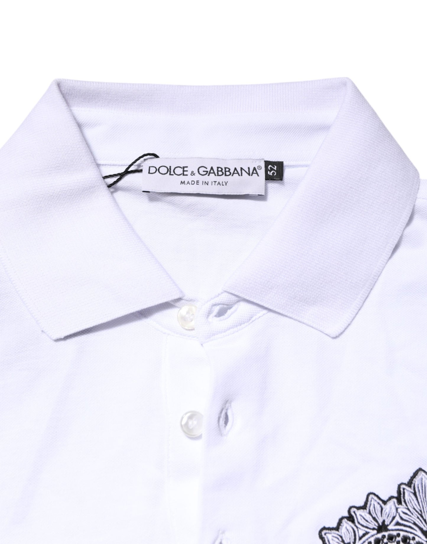 White Cotton DG Logo Heart Men Polo T-shirt