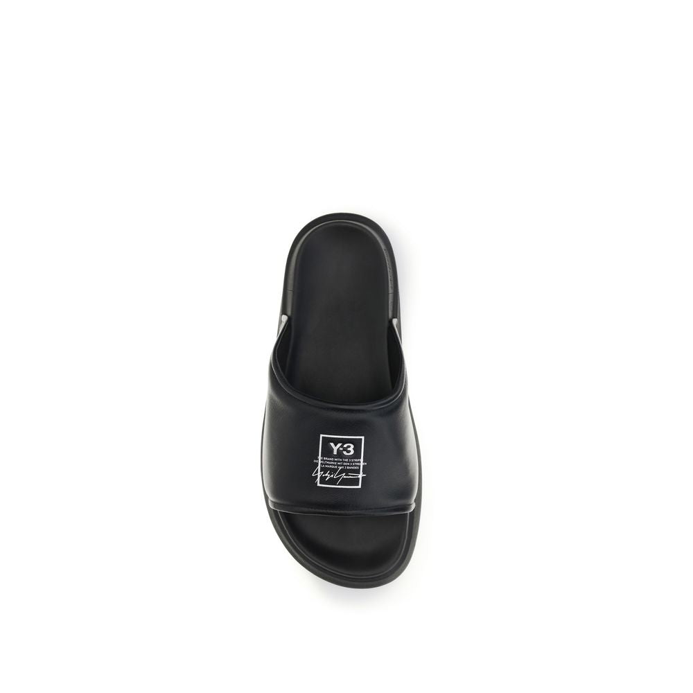 Black Calf Leather Bos Taurus Flat Sandals