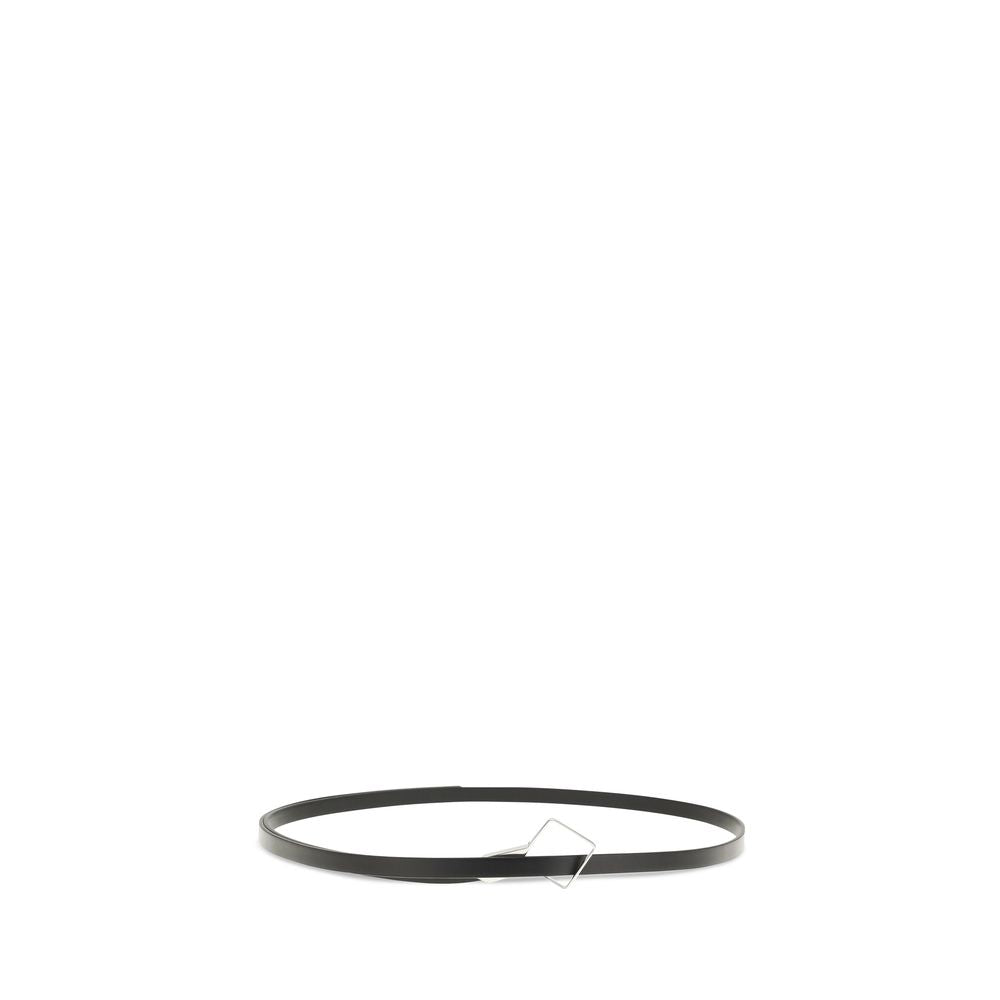 Black Calf Leather Bos Taurus Thin Belt