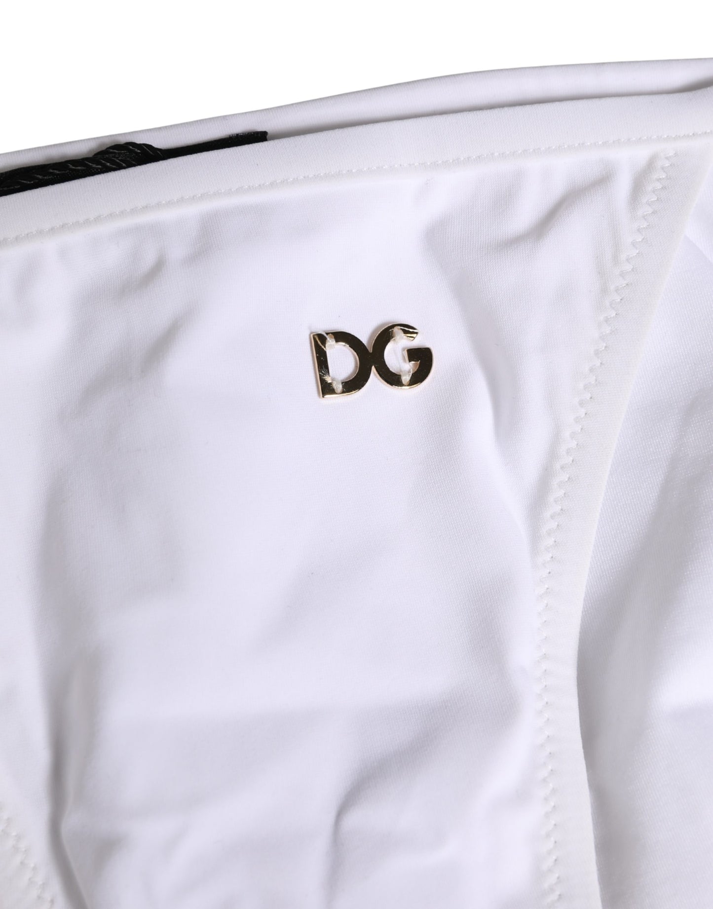 White Nylon Bikini Logo Plaque 2 Piece Swimwear