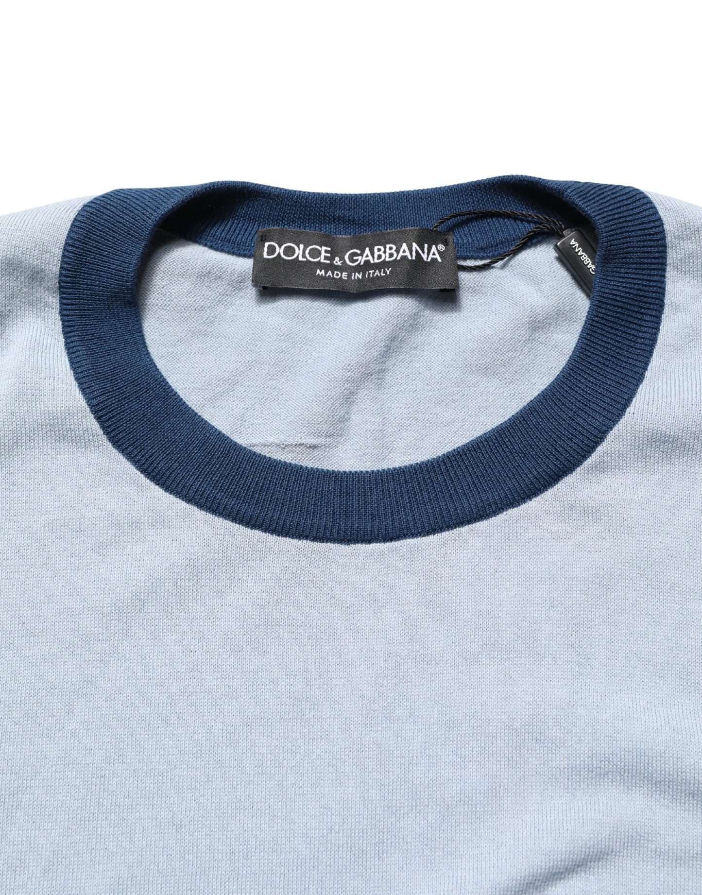 Blue Long Sleeves Crew Neck Pullover Sweater