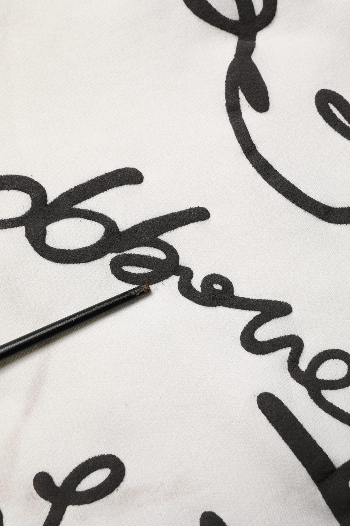 White Script Logo Print Cotton Sweatshirt Sweater