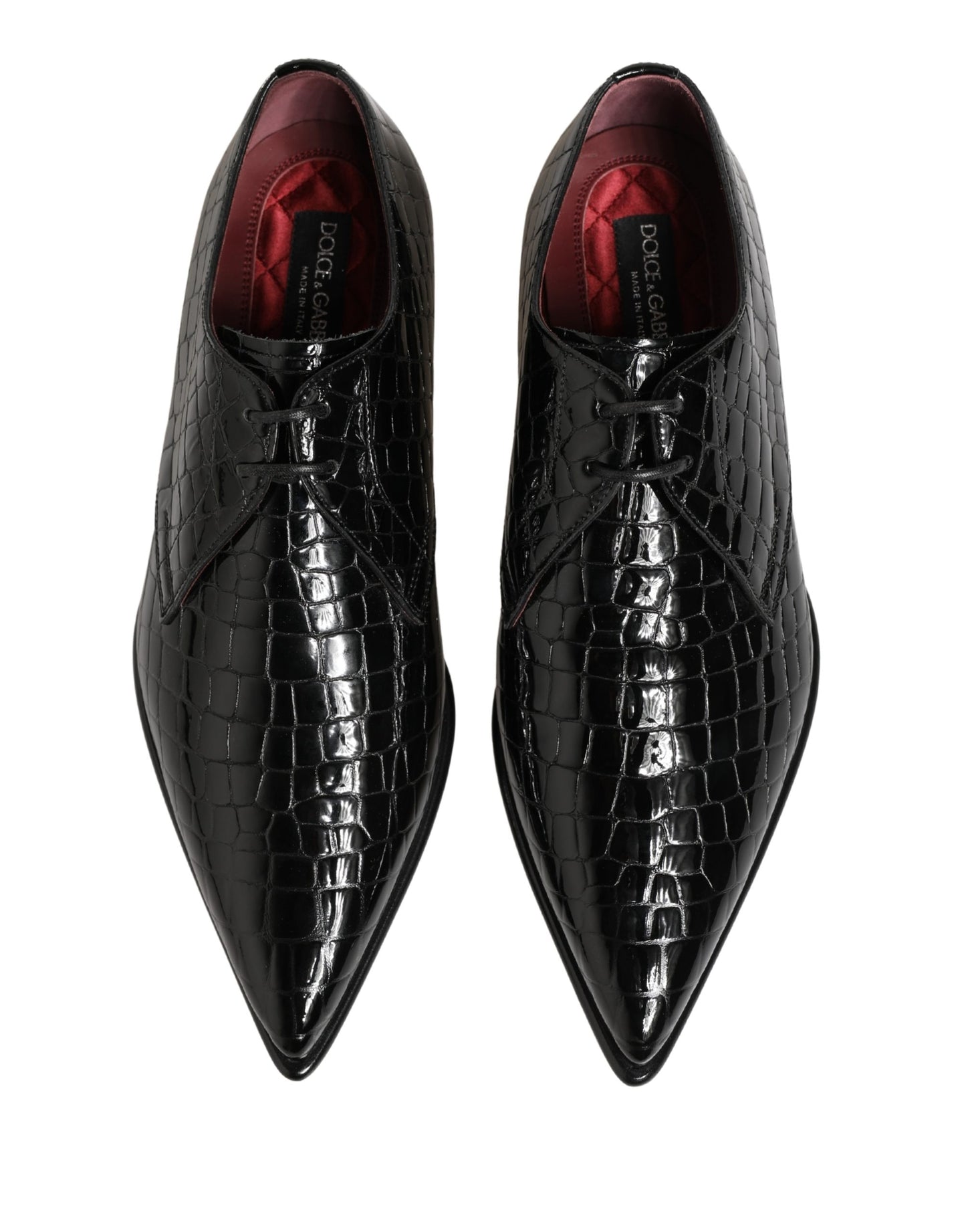 Black Exotic Leather Derby Men Dress Shoes