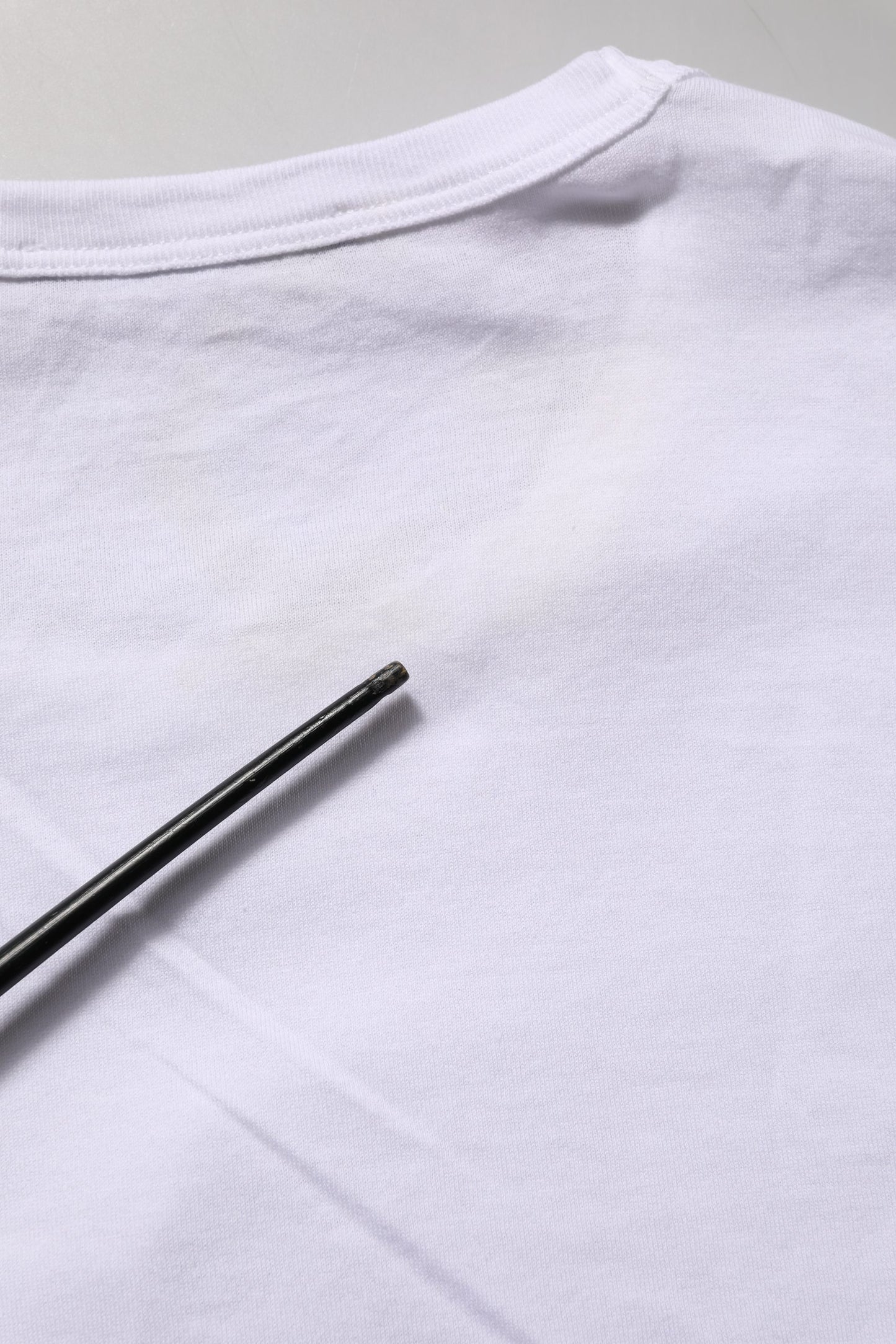 White Logo Heart Cotton Men Crew Neck T-shirt