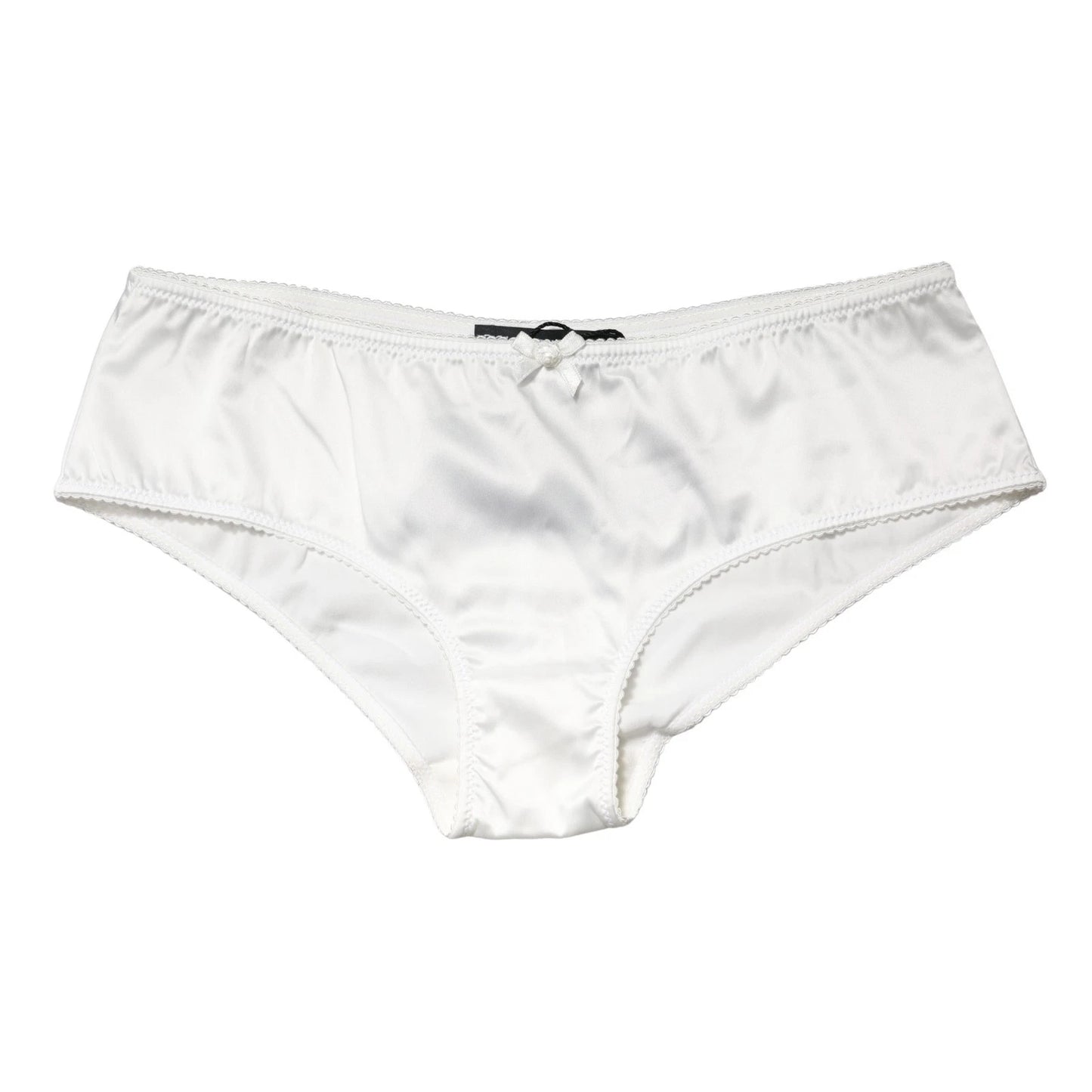 White Silk Stretch Mid Waist Brief Panty Underwear