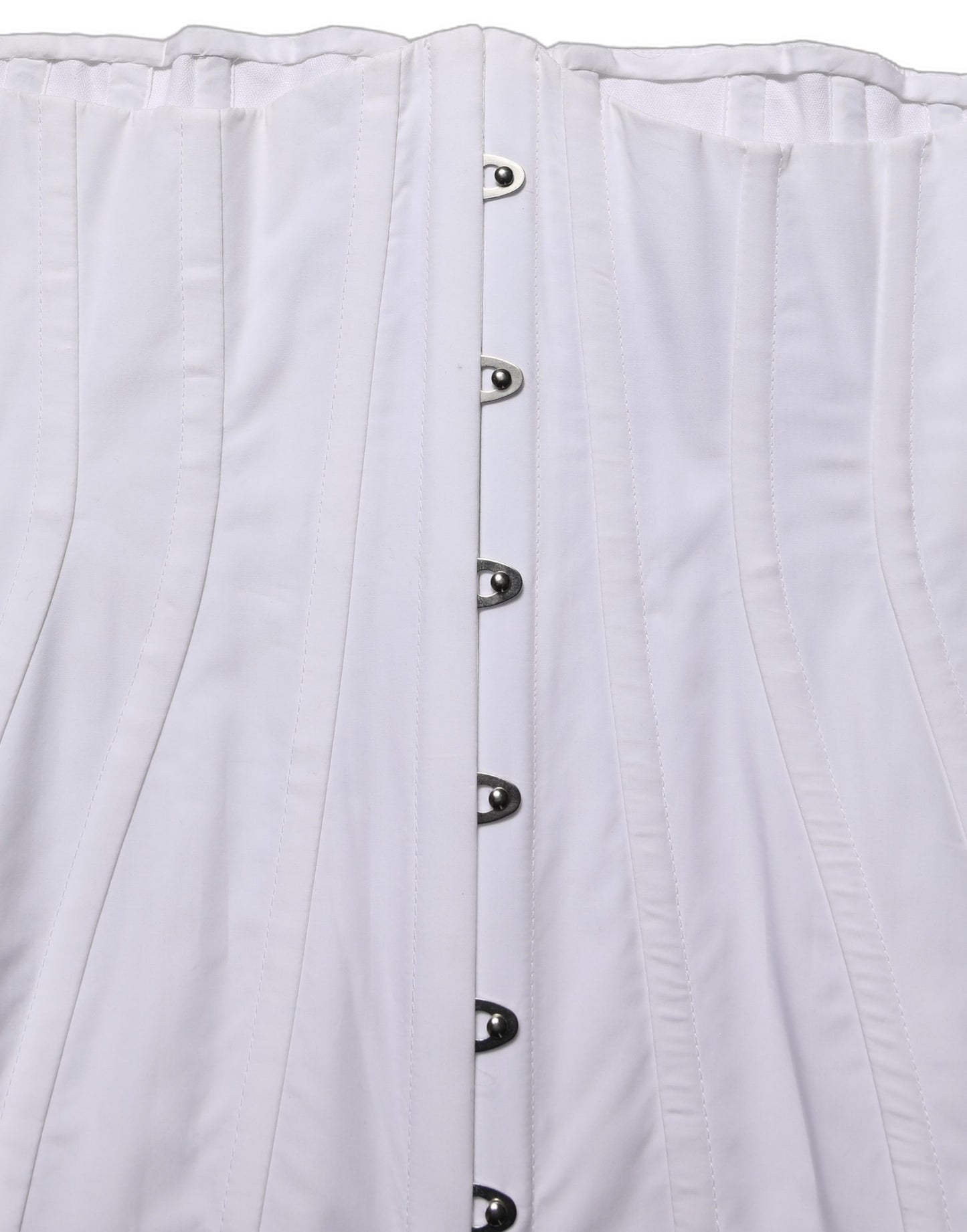 White Brown Cotton Sleeveless Corset Top