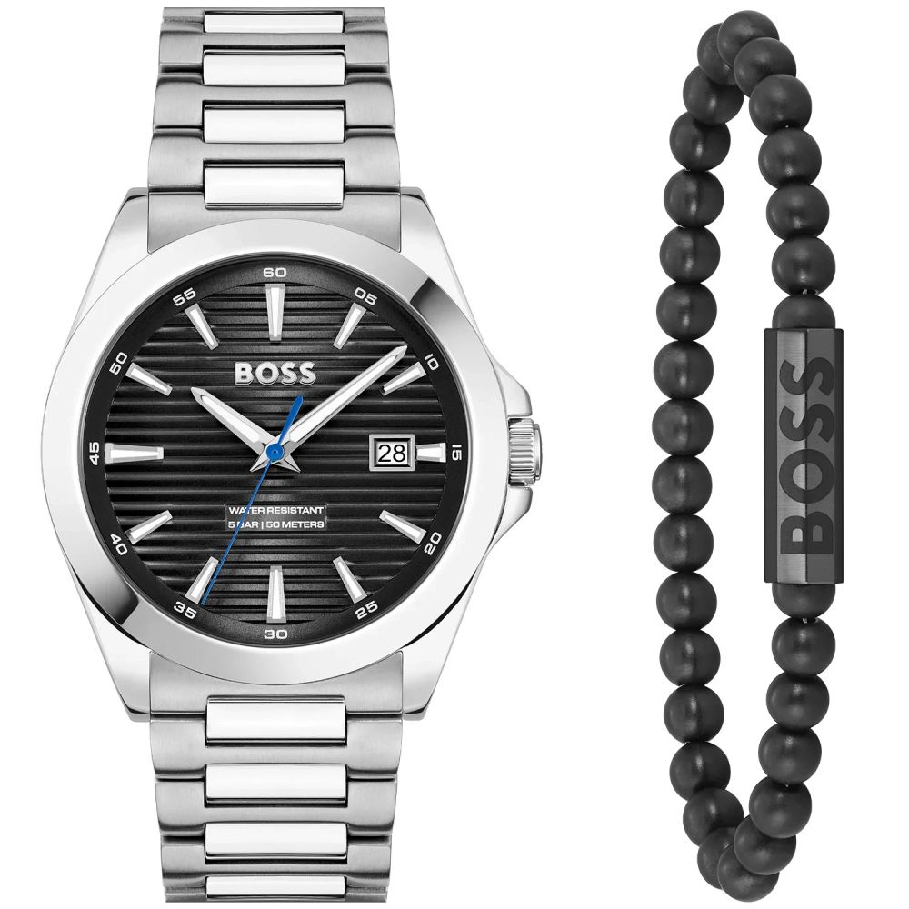 Gray Stainless Steel Dress Watch