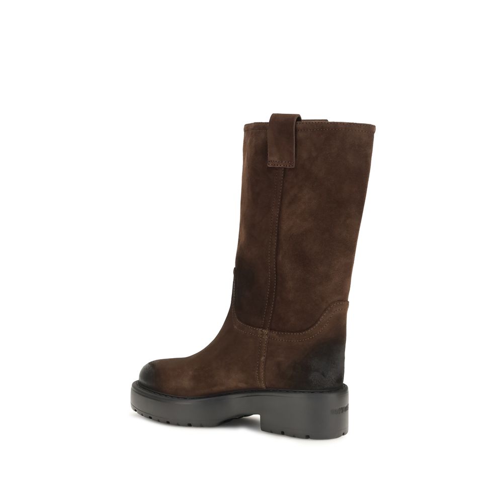 Brown Calf Leather Bos Taurus Ankle Boots