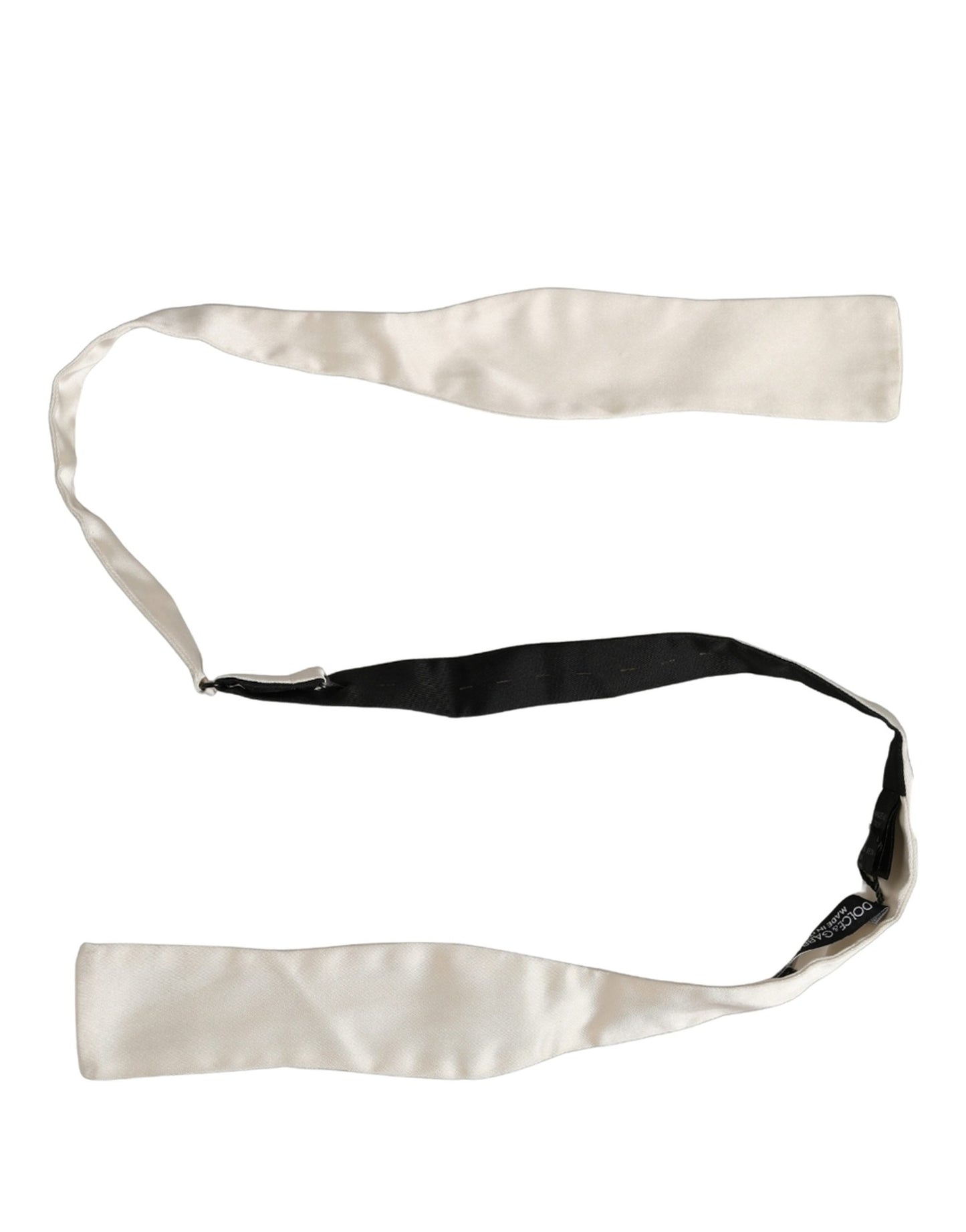 Men White 100% Silk Adjustable Neck Papillon Bow Tie