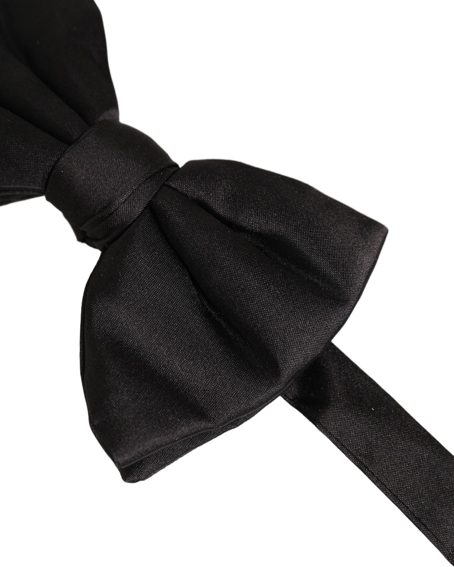Men Black 100% Silk Adjustable Neck Papillon Bow Tie