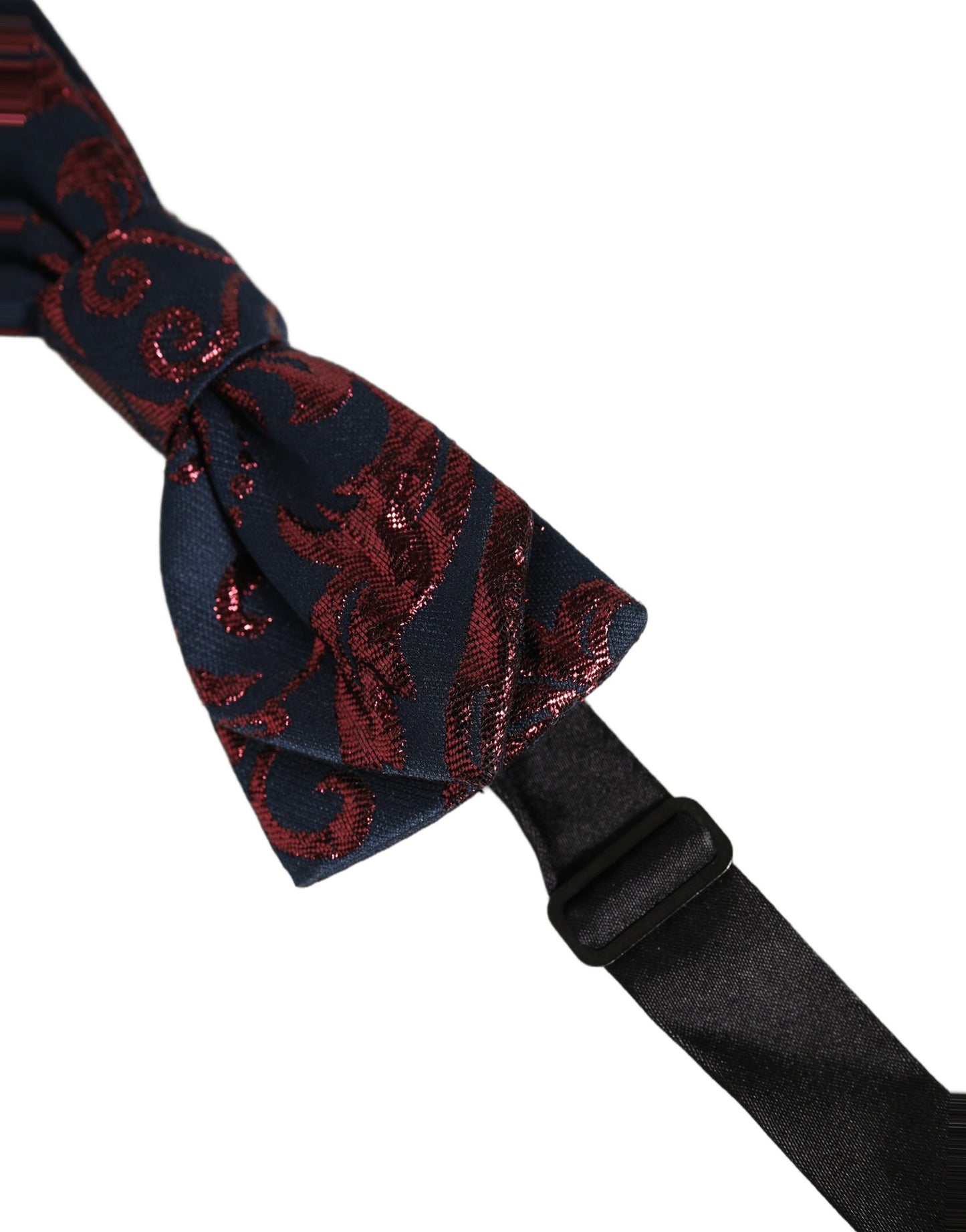 Men Blue Red Paisley Adjustable Neck Papillon Bow Tie