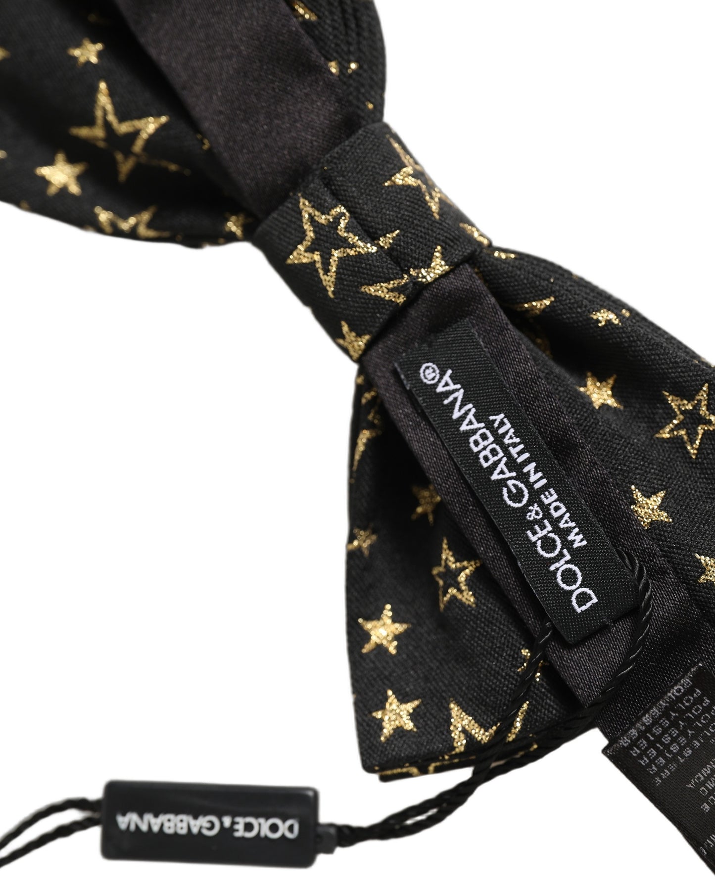 Men Black Star 100% Silk Adjustable Neck Papillon Bow Tie