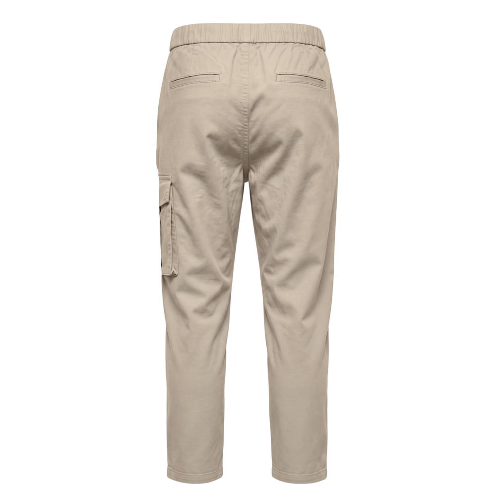 Beige Lyocell Women Pants